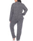 Plus Size 2 Piece Long Sleeve Heart Print Pajama Set