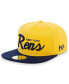 Men's Gold New York Rens Black Fives Snapback Adjustable Hat