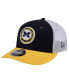 Фото #1 товара Men's Navy Michigan Wolverines Throwback Circle Patch 9FIFTY Trucker Snapback Hat
