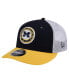 Men's Navy Michigan Wolverines Throwback Circle Patch 9FIFTY Trucker Snapback Hat