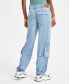 Фото #2 товара Women's High-Rise Denim Cargo Jeans