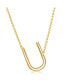Фото #1 товара Simona sterling Silver 14k Gold Plated Sideways Initial Necklace