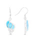 ფოტო #1 პროდუქტის Larimar Seashell Fishhook Earrings in Sterling Silver