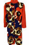 Фото #2 товара ECI Floral Print Layered Look A Line Dress Floral Print Red Navy Multi S