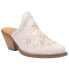 Dingo Wildflower Floral Embroidered Pointed Toe Mule Womens Off White Casual Sho