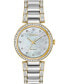 Eco-Drive Women's Silhouette Crystal Two-Tone Stainless Steel Bracelet Watch 28mm