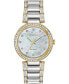 ფოტო #1 პროდუქტის Eco-Drive Women's Silhouette Crystal Two-Tone Stainless Steel Bracelet Watch 28mm