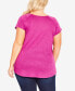 Plus Size 3 Bar V-Neck Top