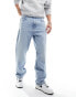 Фото #2 товара HUGO BLUE straight leg jeans in light wash