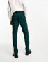 ASOS DESIGN slim suit trousers in crosshatch in green