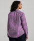 ფოტო #2 პროდუქტის Plus Size Cotton Striped Shirt