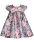 Фото #1 товара Baby Girls Short Sleeve Metallic Jacquard Trapeze Dress