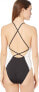 Kenneth Cole New York Women's 239718 V Neck One Piece Black Swimwear Size M