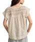 ფოტო #2 პროდუქტის Women's Cotton Striped Smocked Popover Blouse