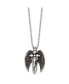 Antiqued Brushed Winged Sword Pendant Ball Chain Necklace