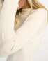 Фото #4 товара Miss Selfridge slouchy bardot rib knit cosy maxi dress in cream