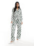 Фото #1 товара Vero Moda wide leg trouser co-ord in tie dye check