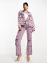 Фото #3 товара Kyo The Brand denim metallic pocket detail jacket co-ord in lilac