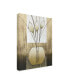 Pablo Esteban White and Tan Floral Abstract Canvas Art - 15.5" x 21"
