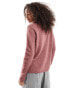 ONLY v neck slouchy jumper in dark pink