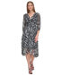 Фото #1 товара Women's Printed 3/4-Sleeve Wrap Dress
