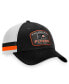 Men's Black, White Philadelphia Flyers Fundamental Striped Trucker Adjustable Hat