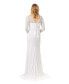 ფოტო #2 პროდუქტის Women's Grant Long Sleeve Beaded Wedding Dress
