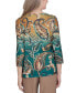 ფოტო #2 პროდუქტის Petite Paisley Ombré 3/4-Sleeve Top