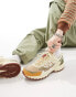 Saucony Grid Peak trainers in tan and chino green