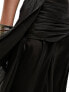 Kanya London textured satin drape trouser co-ord in black