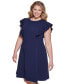 Фото #6 товара Plus Size Flutter-Sleeve Scuba-Crepe Fit & Flare Dress