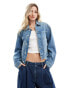 Tommy Jeans cropped carpenter denim jacket in light wash Helle Waschung, XL - EU 42 - фото #1