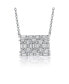 Фото #3 товара Sterling Silver with White Gold Plating Clear Emerald Cubic Zirconia Rectangular Cluster Necklace