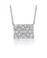 ფოტო #4 პროდუქტის Sterling Silver with White Gold Plating Clear Emerald Cubic Zirconia Rectangular Cluster Necklace