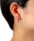 ფოტო #2 პროდუქტის Red Crystal Small Hoop Earrings in Sterling Silver, 0.59", Created for Macy's