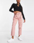 Miss Selfridge high waisted jeans in pink