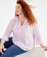 Plus Size Printed Pintuck Top, Created for Macy's