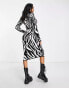 Фото #2 товара I Saw It First knitted midi dress in zebra print