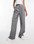 ASOS DESIGN Tall wide leg dad trouser in grey marl