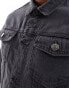 Фото #3 товара DTT slim fit denim jacket in dark grey