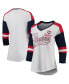 ფოტო #1 პროდუქტის Women's White and Red Minnesota Twins Base Runner 3/4-Sleeve V-Neck T-shirt