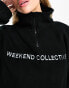 Фото #3 товара ASOS DESIGN Weekend Collective oversized half zip borg fleece with logo in black