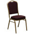Фото #4 товара Hercules Series Crown Back Stacking Banquet Chair In Burgundy Patterned Fabric - Gold Frame