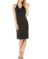 Фото #1 товара Платье Женское Bebe 294345 с блестками и стразами на шее, миди, черное, размер 10