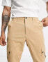 Фото #3 товара ASOS DESIGN tapered cargo trousers in beige