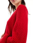 ASOS DESIGN knitted cardigan in red