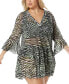 ფოტო #1 პროდუქტის Women's Printed Enchant Tiered Swim Dress Cover-Up