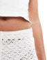 Фото #3 товара Mango rose detail crochet shorts in white