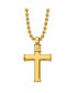 Фото #1 товара Chisel polished Yellow IP-plated Cross Pendant Ball Chain Necklace
