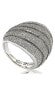 ფოტო #1 პროდუქტის Suzy Levian Sterling Silver Cubic Zirconia Tiered Curved Dome Ring